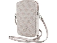 Fodral Guess Pu 4G Triangel Logo Plånbok Telefonväska Dragkedja Rosa