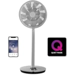 Duux Whisper Flex Smart standing fan | Control via remote control & smartphone | Height adjustable 51-88cm | Quiet fan with night mode and timer| Grey | DXCF19UK.