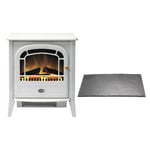 Dimplex Courchevel Freestanding Optiflame Electric Stove With Hearth Pad Bundle