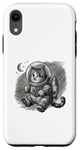 Coque pour iPhone XR drôle astronaute mignon animal chat avec étoiles dans l'espace enfants
