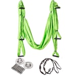 Alavo Yoga Hammock Indoor Outdoor Fitness Swing Set with Extension Rope Stainless Steel Hanging Pan,Green