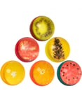 6 st Studsbollar med Fruktmotiv i olika Färger