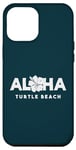 Coque pour iPhone 14 Pro Max Souvenir Aloha Turtle Beach, Oahu, Hawaï, Hibiscus vintage
