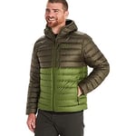 Marmot Men Highlander Hoody, Warm Down Jacket, Insulated Hooded Winter Coat, Breathable 700 FP Down Puffy, Lightweight Packable Outdoor Jacket, Windproof, Nori/Foliage, XL