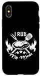 iPhone X/XS Funny Text I Rub My Meat BBQ Dad Offset Smoker Pit Accessory Case