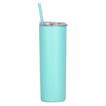 Stainless Steel Thermos Cup Coffee Beer With Lid And Straw Green