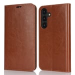 Samsung Galaxy S25 Plus Smidigt mobilfodral i äkta läder, Brun