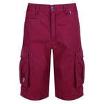 Regatta Regvv Men Shorebay Coolweave Cotton Multi Pocket Cargo Style Shorts - Delhi Red, 30-Inch