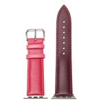 Leather Strap Bracelet Loop Watch Band Wine Red&pink 42mm Or