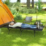 Tältsäng, hopfällbar campingsäng med bärväska, 200 x 100 x 36 cm, gästsäng upp till 120 kg, extra bred campingsäng för vuxna, ho