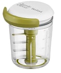 Tefal Jamie Oliver, Chop & Shaker, Manual Food Chopper & Mixer Shaker, Stainless Steel Blades, Spillproof Lid, Vegetables, Onions, Herbs, Nuts, Salsas, Dressings, Sauces, K1644144, White & Green