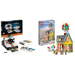 LEGO Ideas Polaroid OneStep SX-70 Camera Vintage Model Kit for Adults to Build & 43217 Disney and Pixar ‘Up’ House​ Buildable Toy with Balloons, Carl