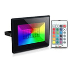 V-Tac 50W LED strålkastare RGB - Med RF fjärrkontroll, utomhusbruk - Dimbar : Inte dimbar, Kulör : RGB