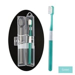 VCX Super Dense Bristles Toothbrush Ultrasoft Bamboo Charcoal Fiber Soft Oral Care for Sensitive Gums with Case (Color : Upgrade green)