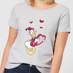 Disney Donald Duck Love Heart Women's T-Shirt - Grey - XL