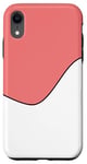Coque pour iPhone XR Motif géométrique bicolore corail clair et blanc
