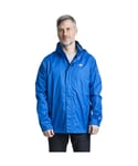 Trespass Mens Fraserii Hooded Waterproof Wicking Zip Jacket Coat - Blue Polyamide PU Coating - Size 2XS