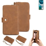 2in1 protection case for Motorola Moto G52 wallet brown cover pouch