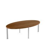 Naver Collection - AK 970 Soffbord, Höjd 45 cm, Skiva i Oljad valnöt, Utan glashylla, Ben i rostfritt stål - Soffbord - Nissen & Gehl - Träfärgad - Metall/Trä
