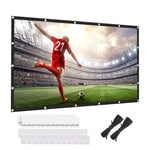 120 inch Projector Screen 16:9 HD Rear and Frontal Movie Screen Foldable Anti-Crease Portable Projector Movie Screen for Movie, Home Theater, Gaming, Office