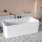 Halvt frittstående badekar PADUA BTW 170x80, Hvit matt