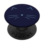 PopSockets Blue Cat Face Navy Blue PopSockets Swappable PopGrip