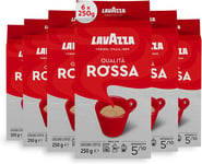 Lavazza, Qualità Rossa, Ground Coffee, 6 X 250 G, Ideal for Moka Pots, with Arom