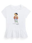 Ralph Lauren Baby Girls Bear Short Sleeve T-shirt - White, White, Size 3 Months