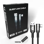 Oculus Link VortexVR-kabel 3 m + fastgørelse | USB-A | til Quest 3 Quest 2 (eller Quest 1) | SteamVR | SideQuest