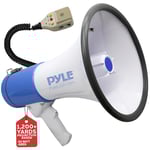 Pyle Haut-Parleur Mégaphone Portable-Mégaphone Porte-Voix Compact avec Sirène Intégrée de 50 watts-Batterie Rechargeable-Fonction d'enregistrement pour les fans de Football/Basketball/Cheerleadin