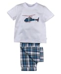 Mini Vanilla Boys' Helicopter Summer Cotton Pyjamas - Blue - Size 5-6Y