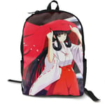 Kimi-Shop Inuyasha-Kikyo Anime Cartoon Cosplay Canvas Shoulder Bag Backpack Classic Lightweight Travel Daypacks School Backpack Laptop Backpack