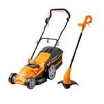 LawnMaster 1800W 40cm Electric Lawnmower with rear roller with Strimmer Set (350W 2-in-1 Grass Trimmer and Edger) 2 Year Guarantee