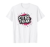 CTRL Freak Splattered Ink Computer Programmer Funny T-Shirt