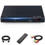 DVD Players for TV with HDMI Output,Full HD 1080p Upscaling DVD Player for Home,Plays All Formats & Regions,USB Port,Multi-Formats DVDs/CDs Supported,Remote Control and AV/HDMI Cable Included…