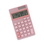GENIE Calculatrice 212 P à 12 Chiffres avec Double Alimentation (Solaire et Batterie) Rose