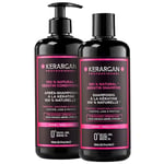 Kerargan - Duo Ultra Réparateur Shampoing & Après-shampoing à la Kératine pour Cheveux Abîmés et Stressés - Fortifie, Lisse & Protège - Sans Sulfate, GMO, Silicone - 2x500 ml