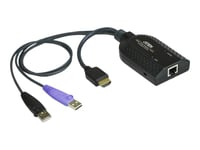 Aten Ka7168 - Adapter För Tangentbord/Video/Mus (Kvm) - Usb, Hdmi (Hane) Till Rj-45 (Hona)