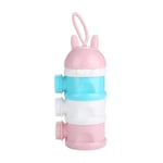 TOPINCN Portable Cartoon Baby Milk Powder formula Dispenser Side Open 3 Layers Candy Snack Box Food Container(Pink)