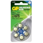 GP Hearing Aid Battery ZA 675-D6, 6-pack