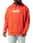 Levi's Men's Relaxed Graphic Sweatshirt Hoodie, Red Clay, S