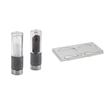 Cole & Mason H321803 Regent Salt and Pepper Mills / H306119 Ramsgate Clear Salt and Pepper Mill Tray | Bundle | Lifetime Mechanism Guarantee - Mills