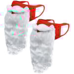 2 st Santa Claus Skäggmasker Juldekoration Vuxen Återanvändbara Ansiktsöverdrag Kostymrekvisita