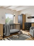 CuddleCo Rafi 3 Piece Nursery Furniture Set - Oak and Black, One Colour
