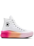 Converse Junior Girls Move Hyper Brights High Tops Trainers - White/Lilac, Light Purple, Size 5 Older