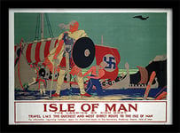 Pyramid International Affiche encadrée « Isle of Man (2) », multicolore, 30 x 40 x 1,3 cm