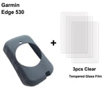 1 étui et 3 films de protection d'écran pour Garmin,compatible avec les modèles Edge 130 plus 520 530 540 830 840 1000 1030 1040 Explore 520 Plus et GPS - Type 530 Tempered Film