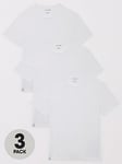 Lacoste 3-Pack T-Shirts - White, White, Size L, Men