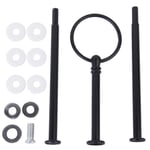 3-Tier Round Ring Cake Cupcake Plate Stand Display Holder Handle Fittings (Black)