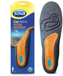 Scholl Men’s Gel Active Work Insoles UK Size 7 to 12 ABSORBS IMPACT AND REDUCES